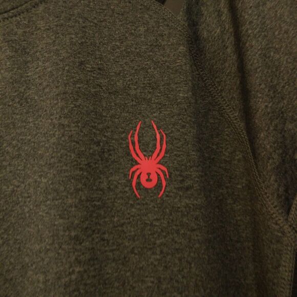 Spyder Active tshirt mens L Large performance pro web long sleeve gray black - Picture 3 of 9